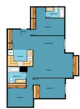 Three Bedroom Two Bath I A_102 floor plan